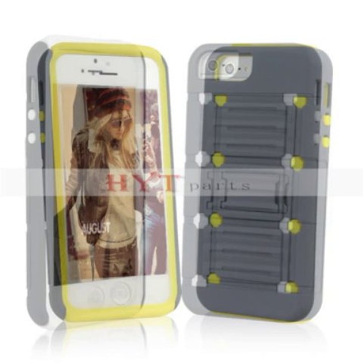 Hytparts.com-Rugged Heavy Duty Combo Case with Kickstand for iPhone 5 5S