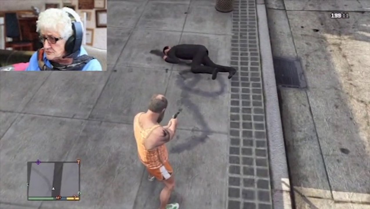 Crazy GrandMa playing GTA V and killing everybody... Yehhhh