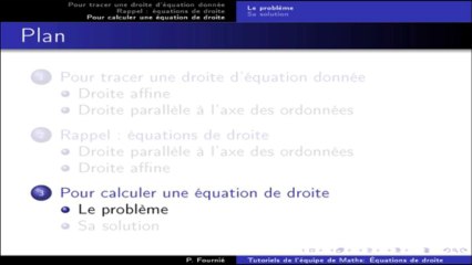 Équations de droites du plan