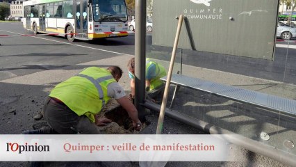 60" : Quimper, veille de manifestation