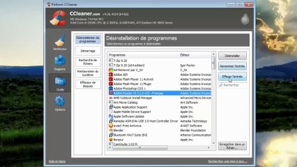 Utiliser et mettre a jour ccleaner