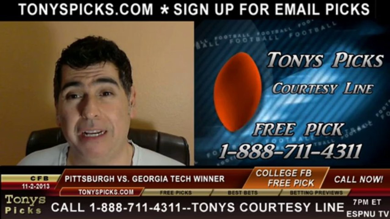 Georgia Tech Yellow Jackets vs. Pittsburgh Panthers Pick Prediction NCAA College Football Odds Preview 11-2-2013