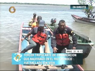 Hallan cadáver de tripulante de embarcación desaparecida en el Río Orinoco