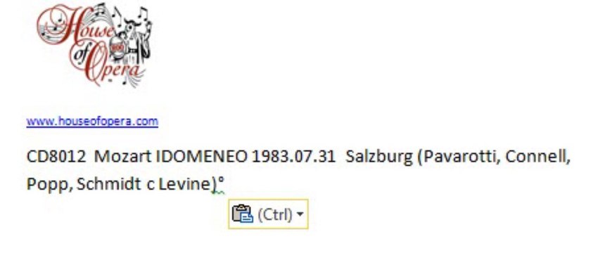 CD8012 Mozart IDOMENEO 1983_07_31 Salzburg (Pavarotti, Connell, Popp, Schmidt c Levine)°