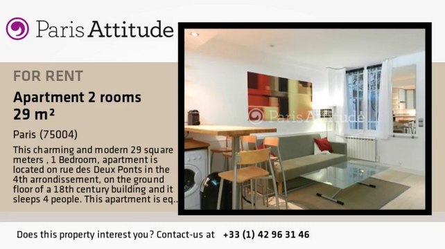 1 Bedroom Apartment for rent - Ile St Louis, Paris - Ref. 8829