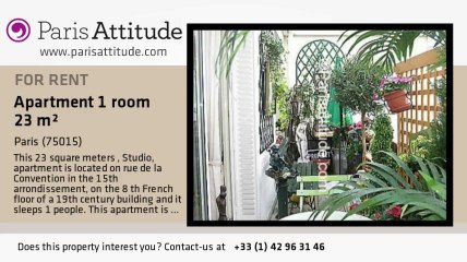 Studio Apartment for rent - Convention, Paris - Ref. 3803