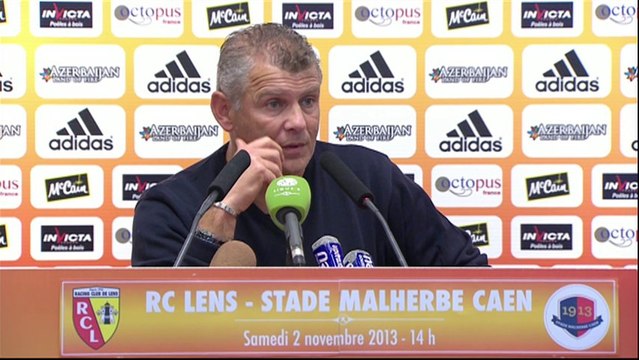 Conférence de presse RC Lens - SM Caen (2-1) : Antoine KOMBOUARE (RCL) - Patrice GARANDE (SMC) - 2013/2014
