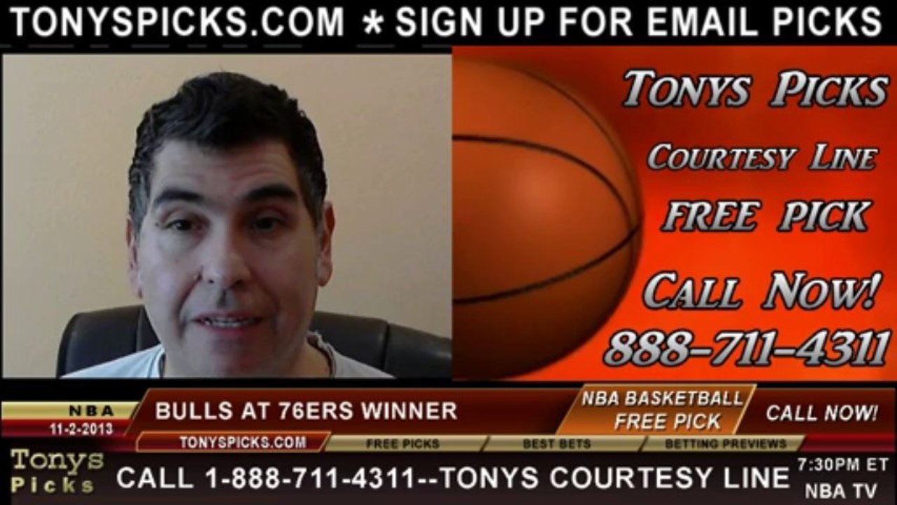 Philadelphia 76ers vs. Chicago Bulls Pick Prediction NBA Pro Basketball Odds Preview 11-2-2013