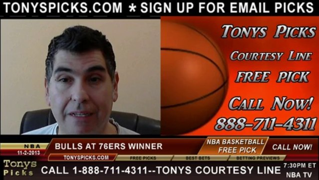 Philadelphia 76ers vs. Chicago Bulls Pick Prediction NBA Pro Basketball Odds Preview 11-2-2013