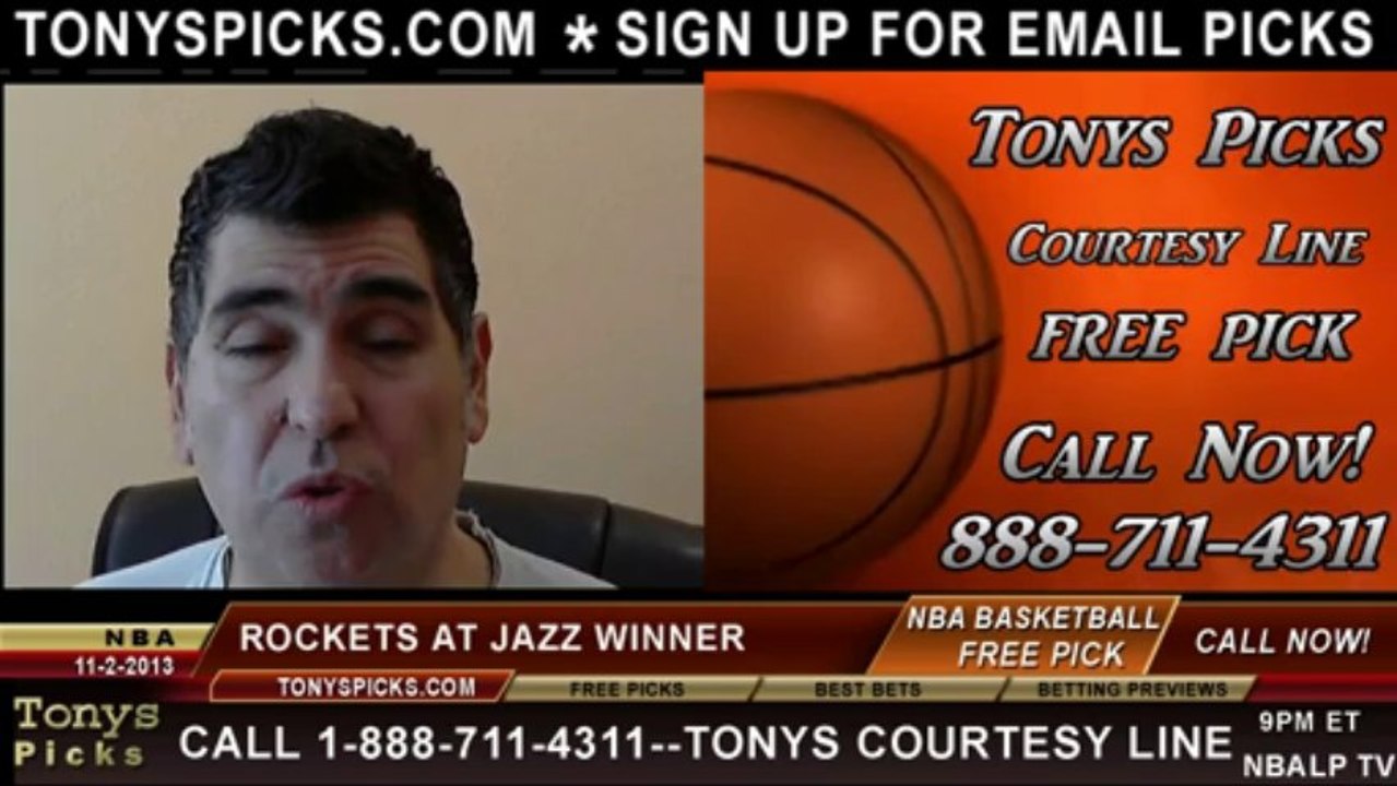 Utah Jazz vs. Houston Rockets Pick Prediction NBA Pro Basketball Odds Preview 11-2-2013