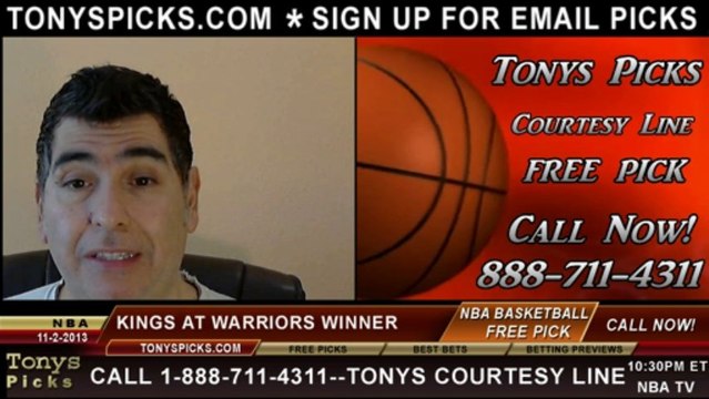 Golden St Warriors vs. Sacramento Kings Pick Prediction NBA Pro Basketball Odds Preview 11-1-2013
