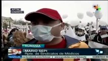 Médicos y enfermeras de Rumania protestan por mejoras salariales
