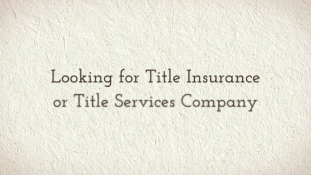 title insurance & title service company