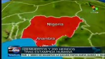 Nigeria: mueren 28 y 200 resultan heridos por avalancha humana