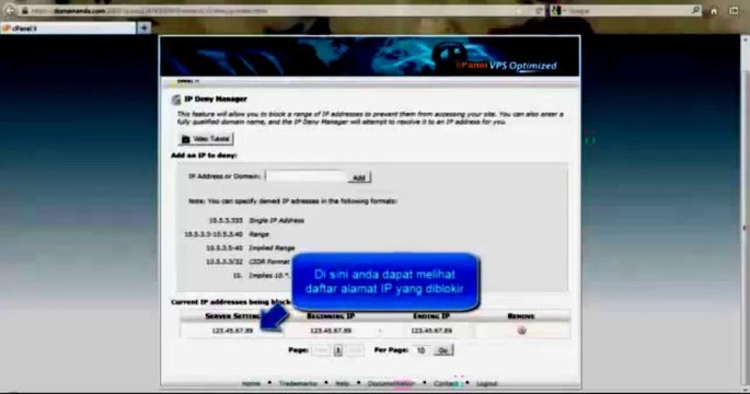 Cara Menggunakan IP Deny Manager di cPanel Hosting By riauhost.net