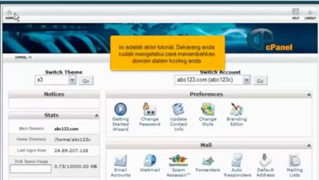 Cara menambah domain (Addon Domains) di cPanel Hosting By riauhost.net