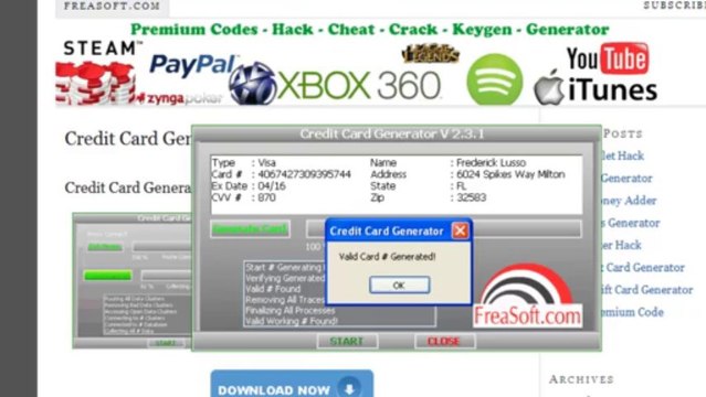 Credit Card Generator With CVV Number