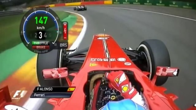F1 Belgium 2013 - Fernando Alonso Onboard Start + First Laps