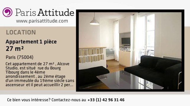 Appartement Alcove Studio à louer - St Paul, Paris - Ref. 1889