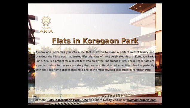 Flats in Koregaon Park Pune - The Ajmera Aria by Ajmera Realty