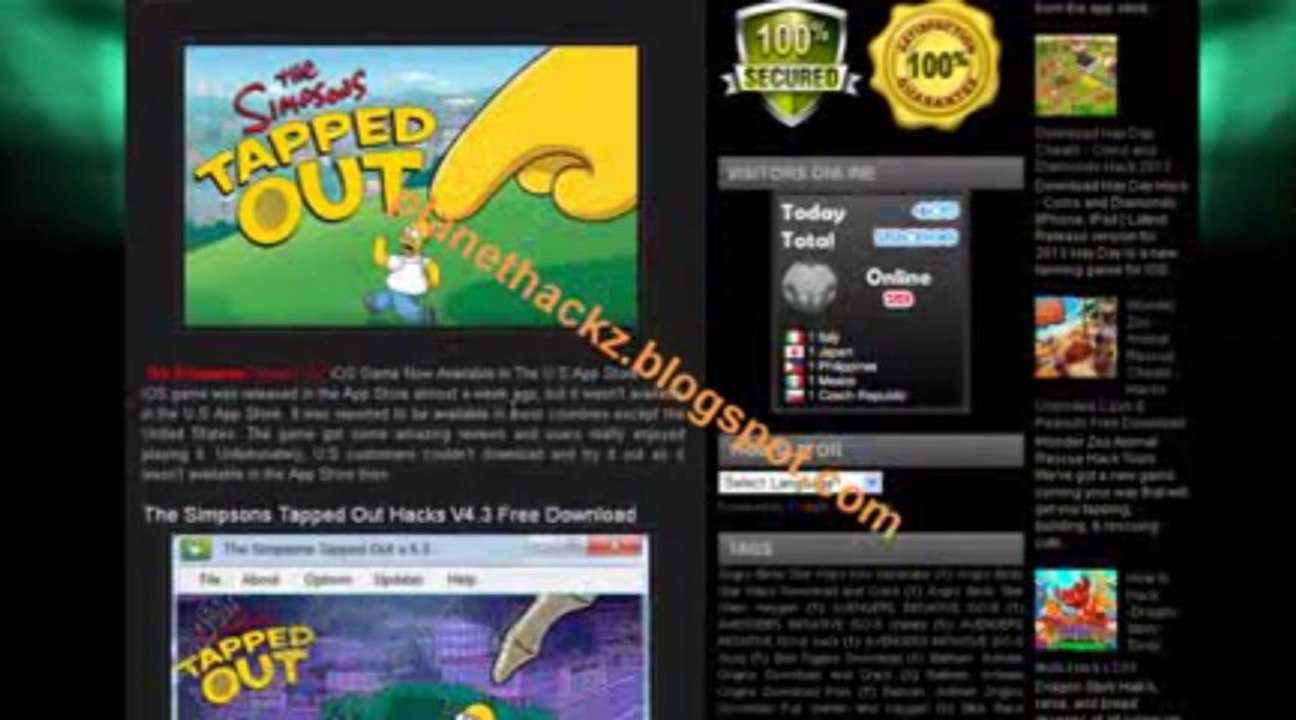 The Simpsons Tapped Out Hacks 2013