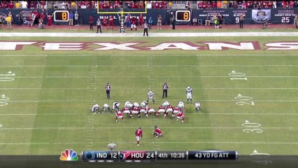 Bullock, 43-yd missed FG