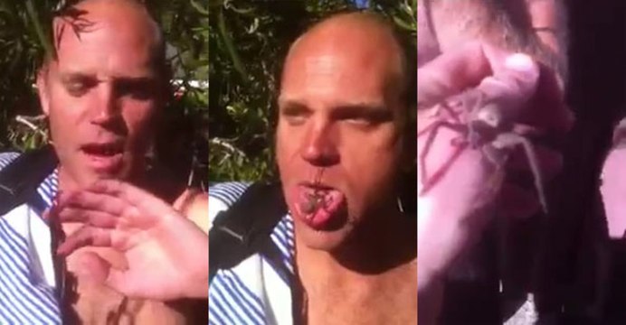 Une araignée vivante dans la bouche