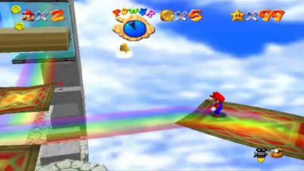 Super Mario 64 - Course Arc-en-Ciel - Etoile 2 : Manoir dans les airs