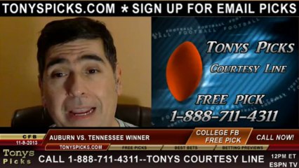 Download Video: Tennessee Volunteers vs. Auburn Tigers Pick Prediction College Football Odds Preview 11-9-2013