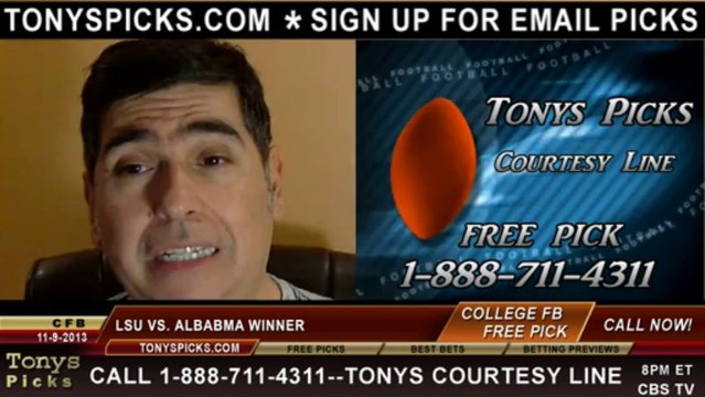 Alabama Crimson Tide vs. LSU Tigers Pick Prediction NCAA College Football Odds Preview 11-9-2013