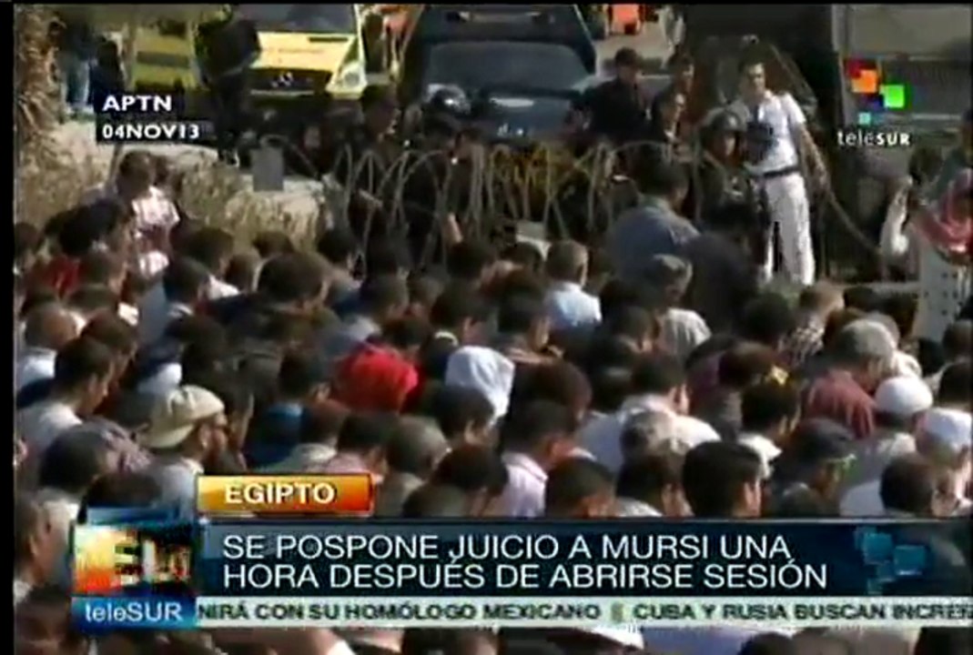Tribunal egipcio aplaza juicio de Mursi hasta el próximo 8 de enero