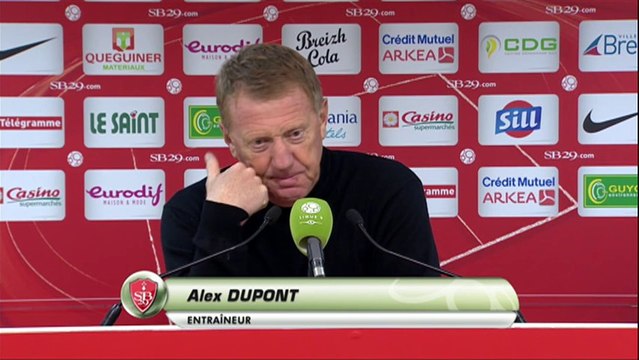 Conférence de presse Stade Brestois 29 - ESTAC Troyes (1-1) : Alex DUPONT (SB29) - Jean-Marc FURLAN (ESTAC) - 2013/2014