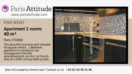 1 Bedroom Apartment for rent - St Germain, Paris - Ref. 6809