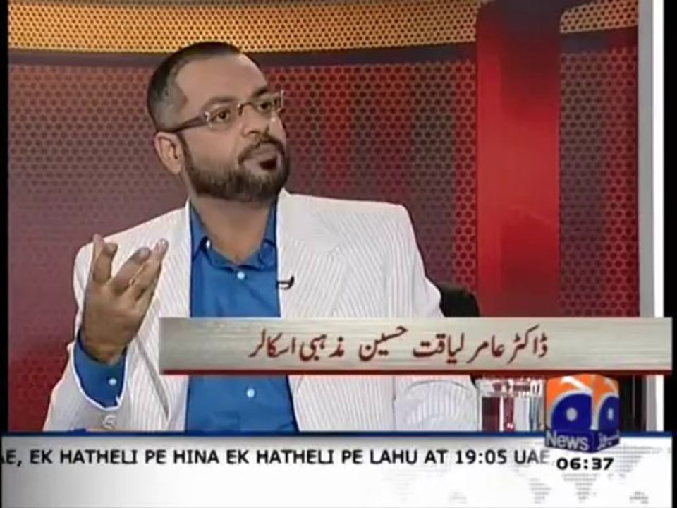 Aamir Liaquat Husain views about drone attack and peace talks in Hamid Mir talk show