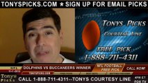 Tampa Bay Buccaneers vs. Miami Dolphins Pick Prediction NFL Pro Football Odds Preview 11-10-2013