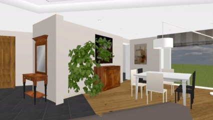 ambiance avec parquet chêne ou noyer