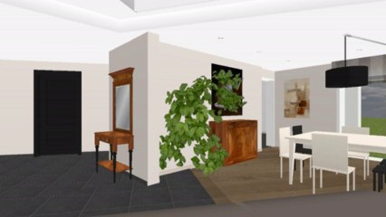 ambiance avec parquet fumé