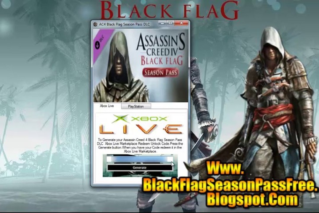 Assassins Creed 4 Black Flag Season Pass Key Free Giveaway - Xbox 360 / PS3