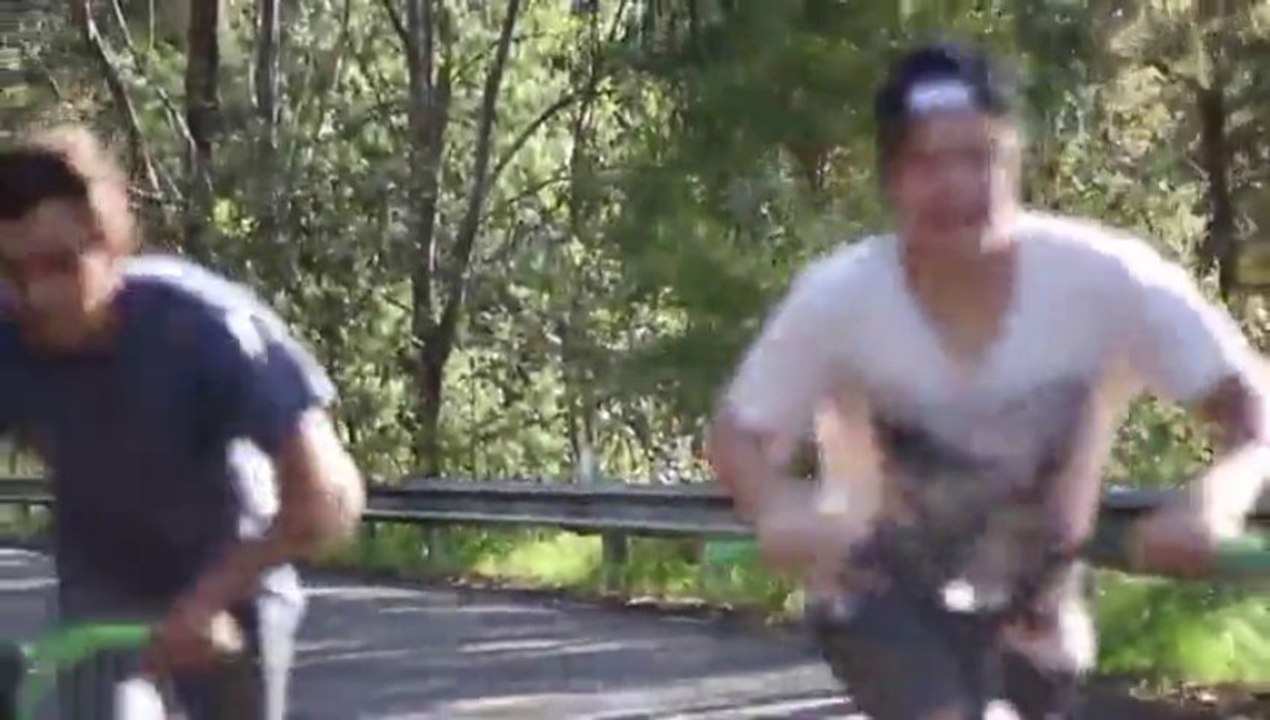 Excited Scooter Guy vs Guard Rail - Video