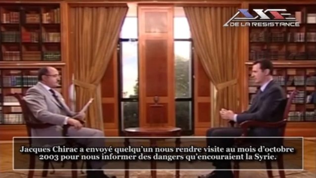 Syrie Interview de Bachar Al-Assad sur Colin Powell, Jacques Chirac et le terrorisme en Irak