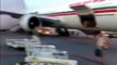 Fire on tarmac sends passengers running from plane