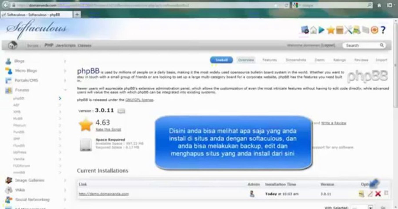 Cara Install Forum phpBB dengan Softaculous di cPanel Hosting By riauhost.net