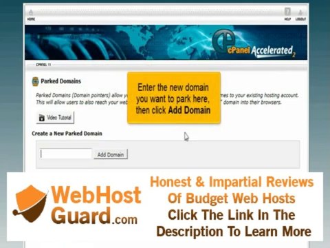 Parking a Domain on a hosting account in CPANEL