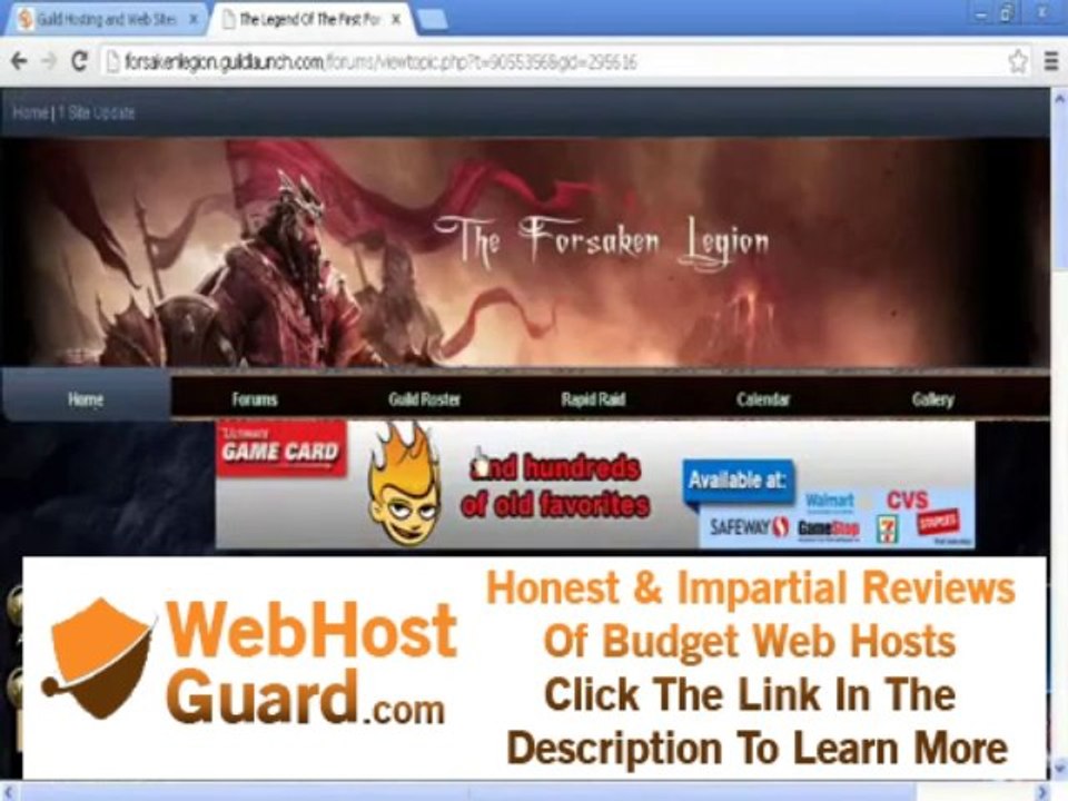 Free guild website hosting