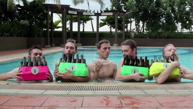 Bottle Boys Perform ‘Under The Sea’ Using Bottles In The Pool
