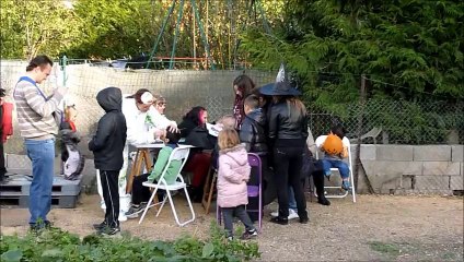 préparation et féte d'halloween  au jardin d'orgeval a reims