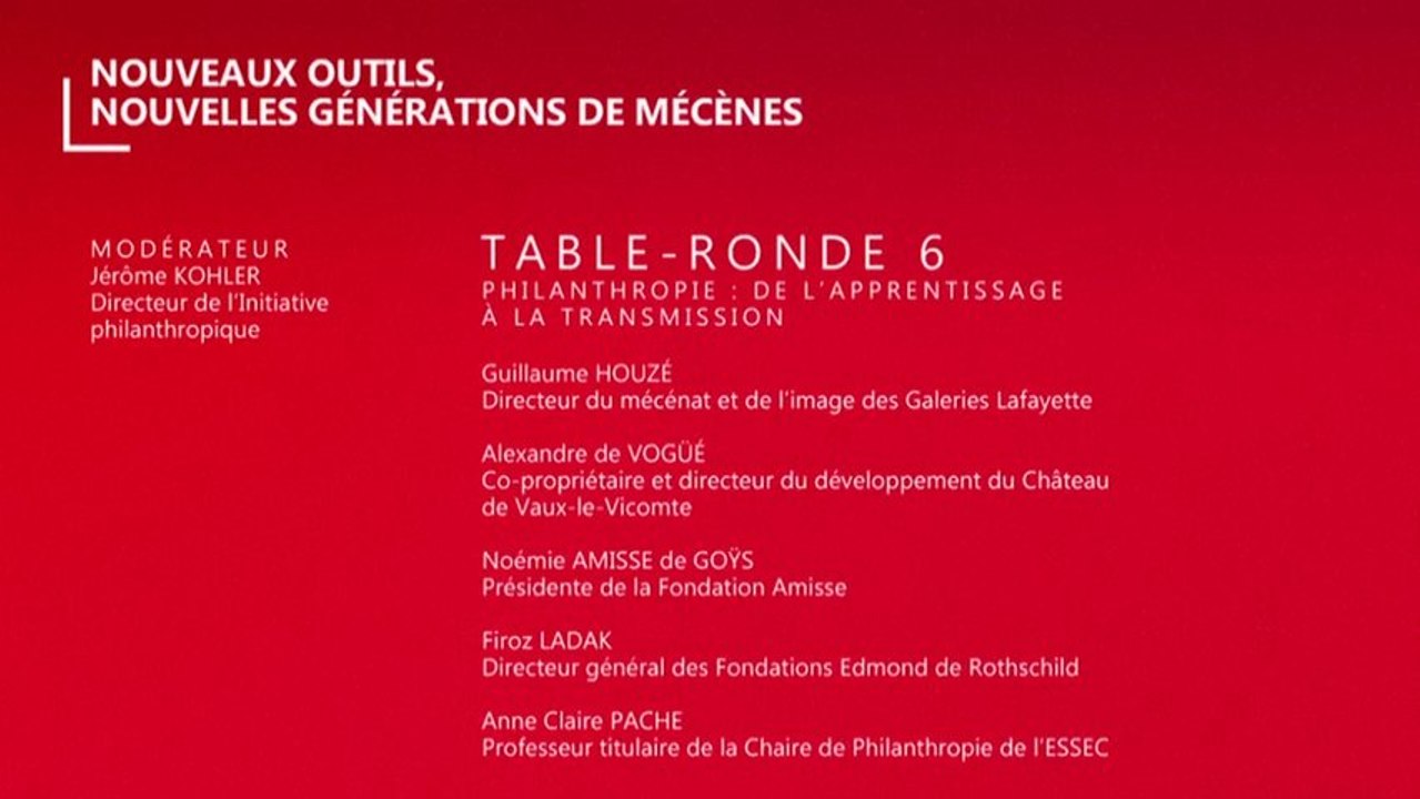 Table-ronde 6  - Les entretiens du mécénat
