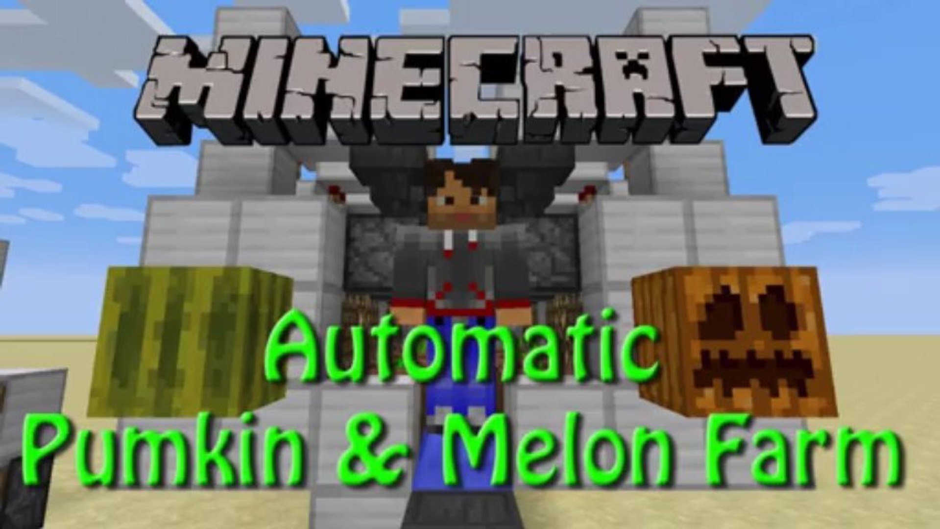 Minecraft How To Build An Automatic Pumkin And Melon Farm Tutorial 1 7 Video Dailymotion