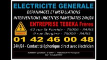 ELECTRICIEN PARIS 7eme -- 0142460048 -- ELECTRICITE DEPANNAGE 24H/24