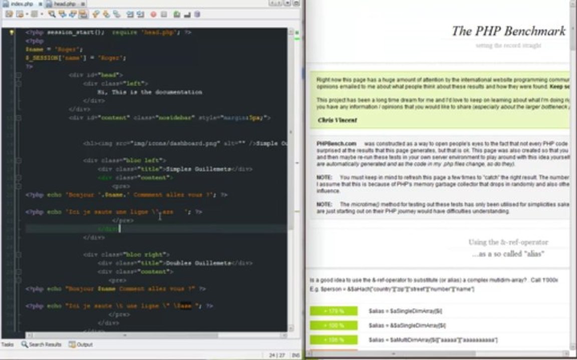 Tutoriel PHP - Simple ou Double guillemet